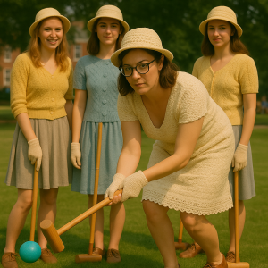Crochet croquet ladies play the most boring game on earth.