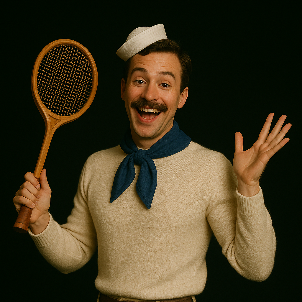 Badminton player with a fabulous paddle.