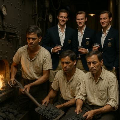 Through a foreign exchange program and quiet retrofits, the Regatta Society powers the ship’s original steam engine with tradition and international labor.